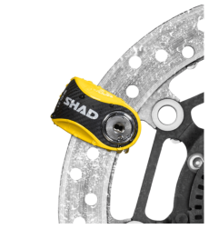 Shad SC21 bloccadisco moto Disc Lock giallo e carbon look Perno 5,5 mm