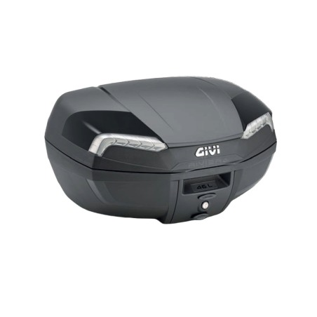 Givi E46NT2 Bauletto Riviera Tech In Plastica Da 46 litri Con Inserti Neri e Catadiottri Argento Monolock