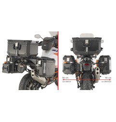 Portavaligie per valigie alluminio Kappa KLOS7713CAM K Voyager per KTM 1290 Super Adventure da 2021