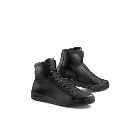 Sneakers da moto Stylmartin Core WP Black in pelle pieno fiore