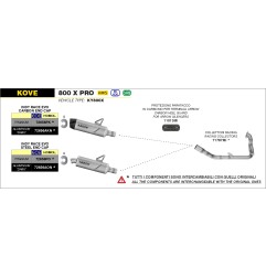 Arrow 72656AKN Terminale Indy Race EVO alluminio Dark con fondello carby per Kove 800X Pro dal 2024