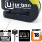 Bloccadisco URBAN UR10 con allarme 120 dB, nero/giallo, perno 10 mm