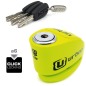 Bloccadisco URBAN UR906X con allarme 120 dB, perno 6 mm, giallo