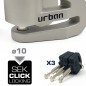 Bloccadisco URBAN UR208T in titanio, perno Ø10 mm, con cavo promemoria