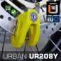 Bloccadisco URBAN UR208Y giallo, perno Ø10 mm, con cavo promemoria