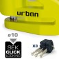 Bloccadisco URBAN UR208Y giallo, perno Ø10 mm, con cavo promemoria