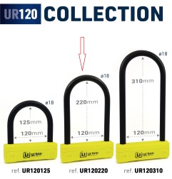 Antifurto URBAN UR120 U-Lock SRA, Ø18 mm, Alto 220, in acciaio temprato