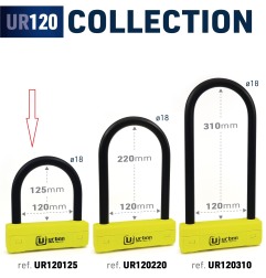 Antifurto URBAN UR120 U-Lock SRA, Ø18 mm, Alto 125, in acciaio temprato