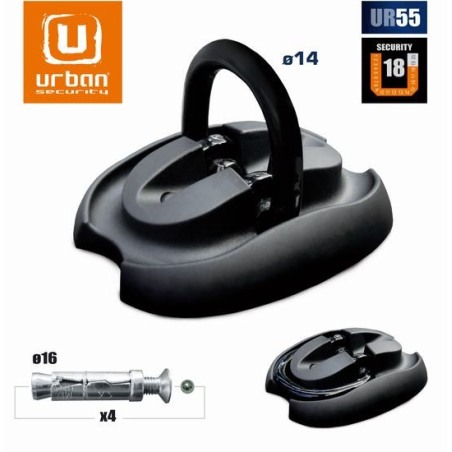 Ancoraggio a terra Urban UR55 con anello basculante Ø14 mm per moto