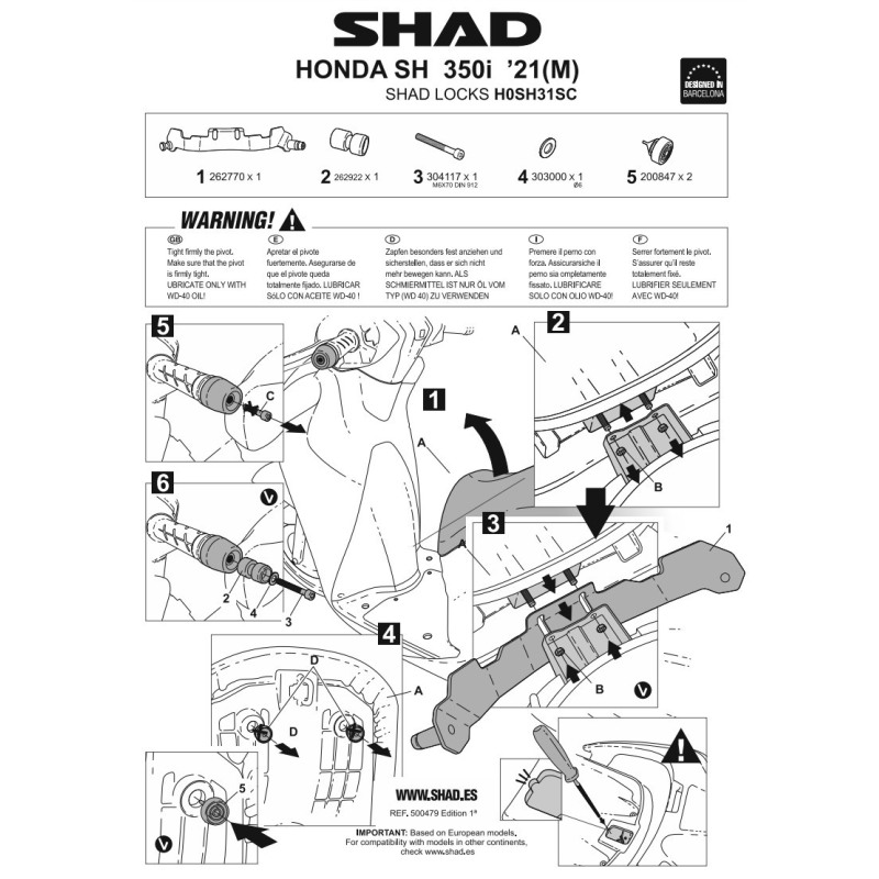 Shad Locks Serie 2 antifurto da manubrio scooter