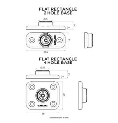 Quad Lock QLP-360-F2H 360 base rettangolare a 2 fori