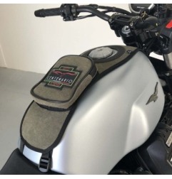 Bags&Bike FSVC Fascia Serbatoio Per Moto Guzzi V7 2021 – Canvas Verde – Logo Centenario