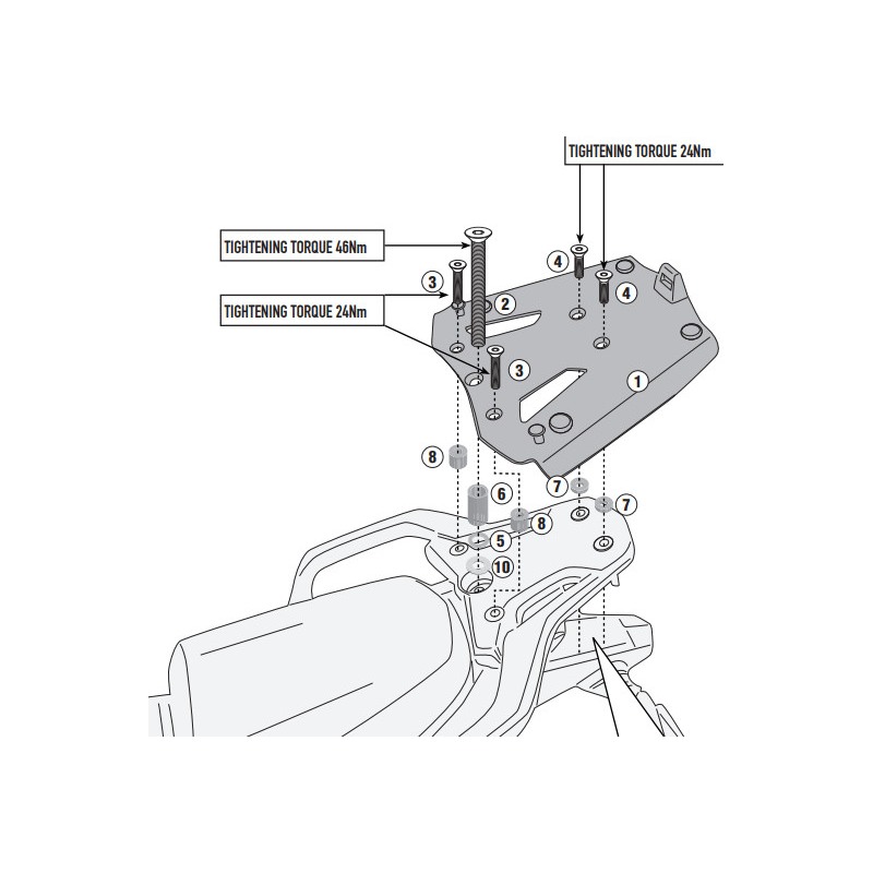 Givi SRA9650 attacco posteriore bauletto Kove 510X dal 2024