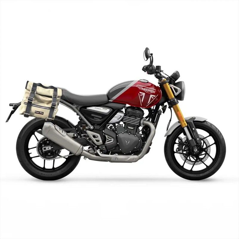 Borse laterali Per Triumph Speed e Scrambler 400 Bags Bike Sahara GrigioNero