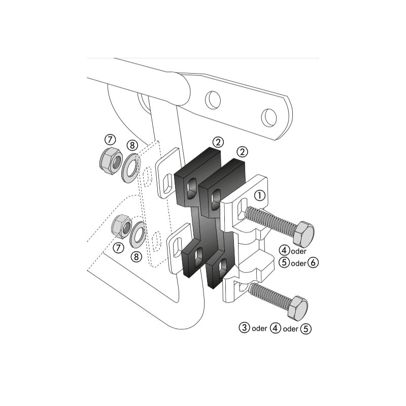 Adattatore alluminio fissaggio valigie laterali Alu Standard ed Exclusive Hepco & Becker 710081