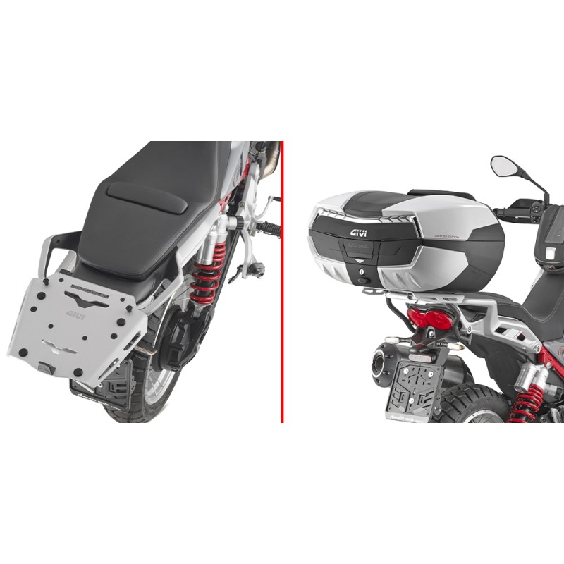 Piastra in alluminio Givi SRA8209 bauletti Monokey Moto Guzzi V85TT dal 2024