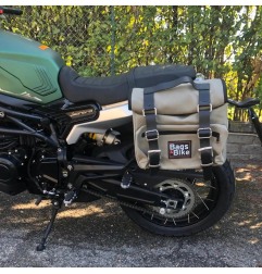 Bags&Bike SAHARA/G/B/TR Borsa Laterale Modello Sahara In Canvas Grigio Per Benelli Leoncino 800 Trail