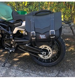 Bags&Bike CLASSIC/N/B/TR Borsa Laterale Modello Classic Nera Per Benelli Leoncino 800 Trail