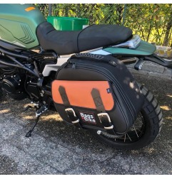 Bags&Bike EXPLORER/NC/B/800TR Borsa Laterale Modello Explorer Nera E Cuoio Per Benelli Leoncino 800 Trail