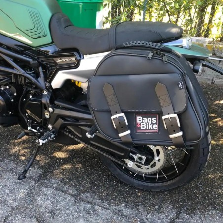 Bags&Bike EXPLORER/B/800TR Borsa Laterale Modello Explorer Nera Per Benelli Leoncino 800 Trail