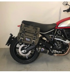 Bags&Bike SAHARA/V/D-S-19 Coppia Di Borse Laterali Modello Sahara In Canvas Verde Per Ducati Scrambler 2019