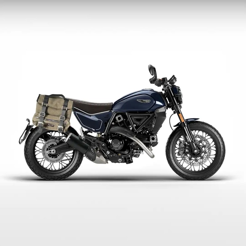 Bags&Bike Sahara SCR-04-V Borse Laterali Modello Canvas Verde Per Ducati Scrambler 800 - 2024