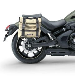 Bags&Bike Sahara G/ K-VUL Borse Laterali Modello Sahara In Canvas Grigio Per Kawasaki Vulcan 650