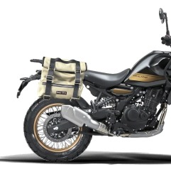 Bags&Bike SAHARA-G-HIM Borse Laterali Modello Sahara In Canvas Grigio Per Royal Enfield Himalayan 450