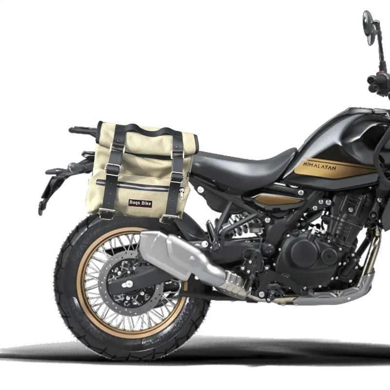 Bags&Bike SAHARA-G-HIM Borse Laterali Modello Sahara In Canvas Grigio Per Royal Enfield Himalayan 450