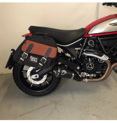 Bags&Bike EXPLORER NC D-S-19 Coppia Di Borse Laterali Modello Explorer Nera E Cuoio Per Ducati Scrambler 2019