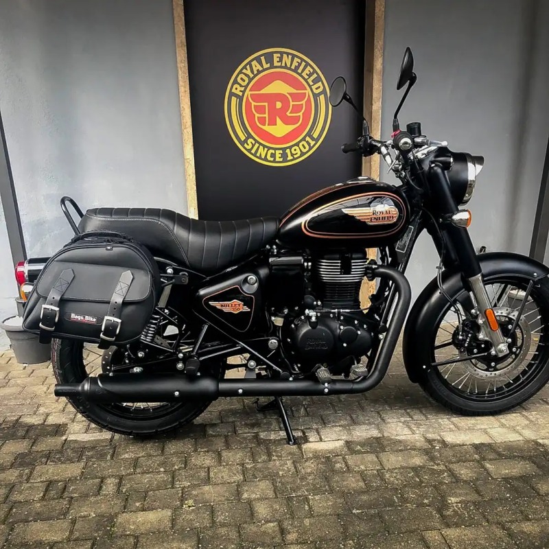 Bags&Bike EXPLORER/N/BUL Coppia Di Borse Laterali Modello Explorer Nera Per Royal Enfield Bullet 350