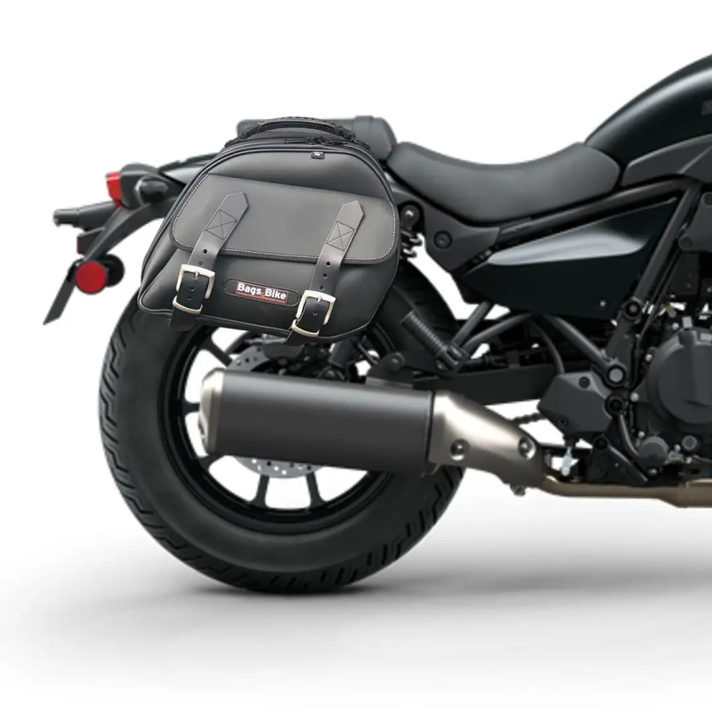 Bags&Bike Explorer/N/K ELI 500 Borse Laterali Modello Explorer Nera Per Kawasaki Eliminator 500