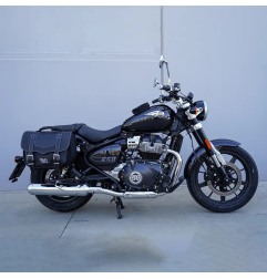 Bags&Bike CLASSIC/N/SM650 Coppia Di Borse Laterali Modello Classic Nera Per Super Meteor 650 Royal Enfield