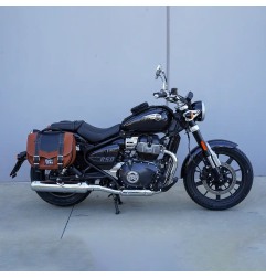 Bags&Bike CLASSICC-RE-SM650 Coppia Di Borse Laterali Modello Classic Cuoio Per Super Meteor 650 Royal Enfield