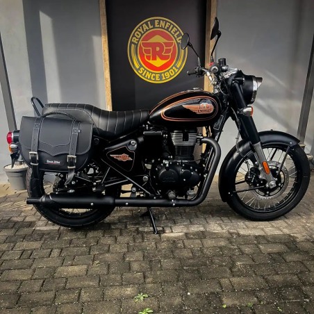 Bags&Bike CLASSIC/N/BUL Coppia Di Borse Laterali Modello Classic Nera Per Royal Enfield Bullet 350