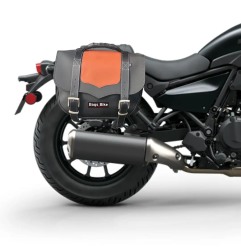 Bags&Bike Classic NC/K ELI 500 Borse Laterali Modello Classic Nera E Cuoio Per Kawasaki Eliminator 500