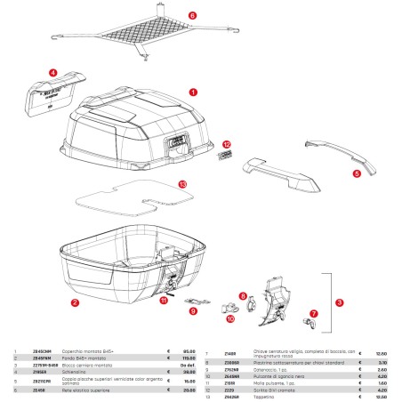 Schienalino Givi Z195ER bauletto B45+