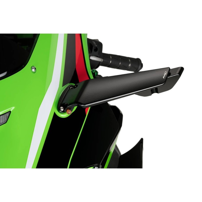 Puig 22024N Set Di Specchietti Retrovisori Mod. Aileron Kawasaki Zx-10R dal 2021 Nero