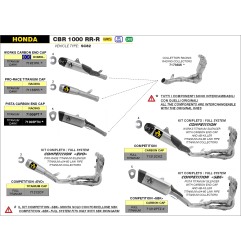 Arrow 71212CKZ Kit completo COMPETITION FULL TITANIO per Honda CBR 1000 RR-R dal 2020