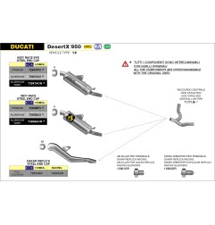 Arrow 71771MI Raccordo centrale non catalitico per Ducati Desert X 950 dal 2022