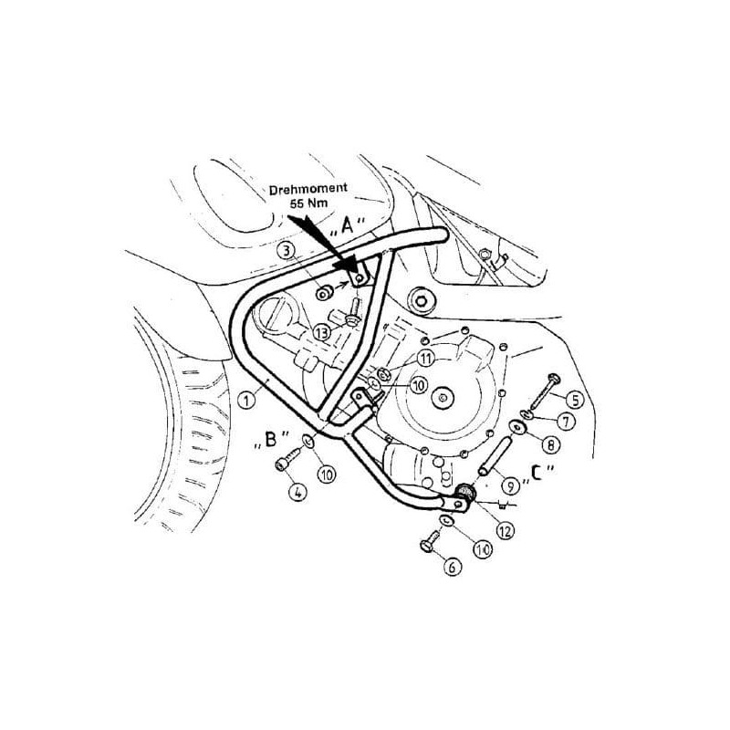 Paramotore tubolare Hepco Becker 501316 00 01 per moto Suzuki SV 650/S dal 1999 al 2002